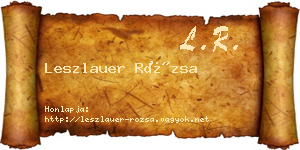 Leszlauer Rózsa névjegykártya