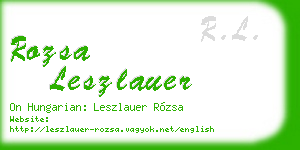 rozsa leszlauer business card