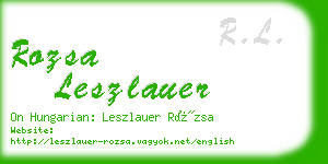 rozsa leszlauer business card